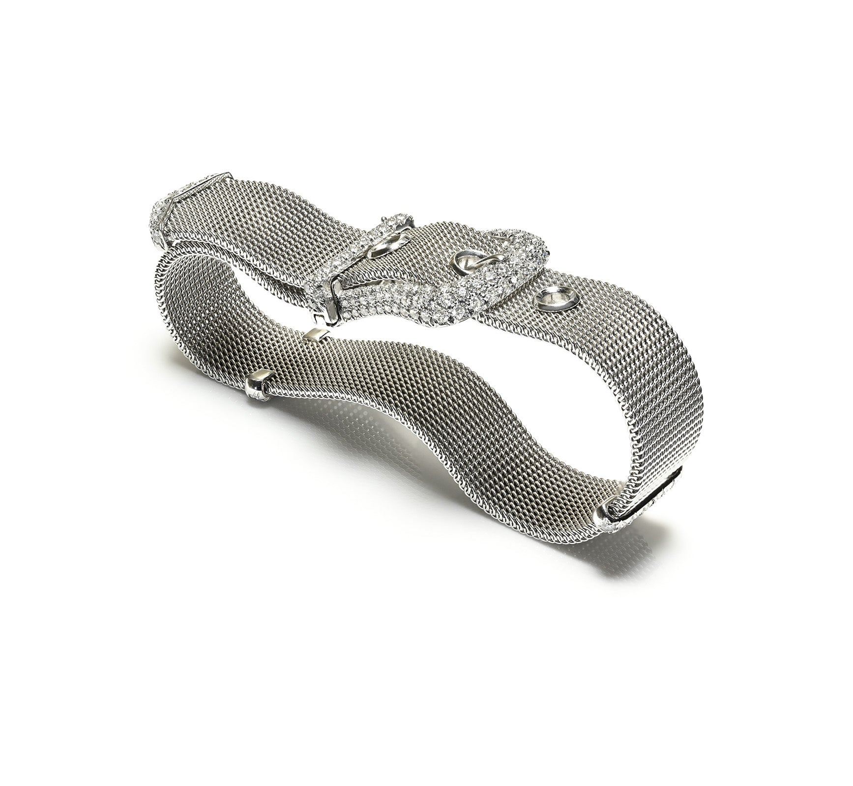 Luxury Tiffany Co Platinum Diamond Buckle Bracelet