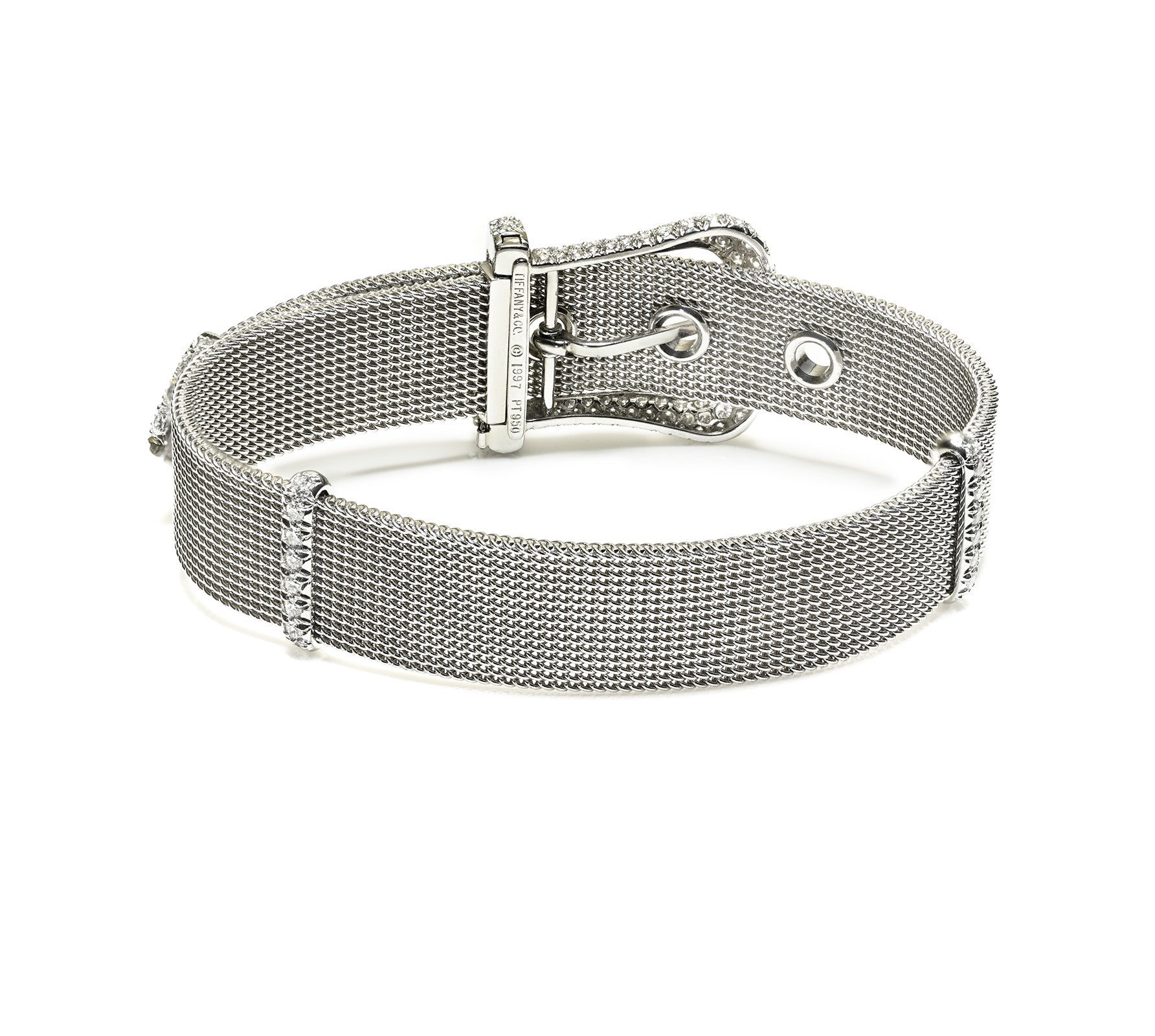 Tiffany & Co. Diamond Buckle Mesh Bracelet