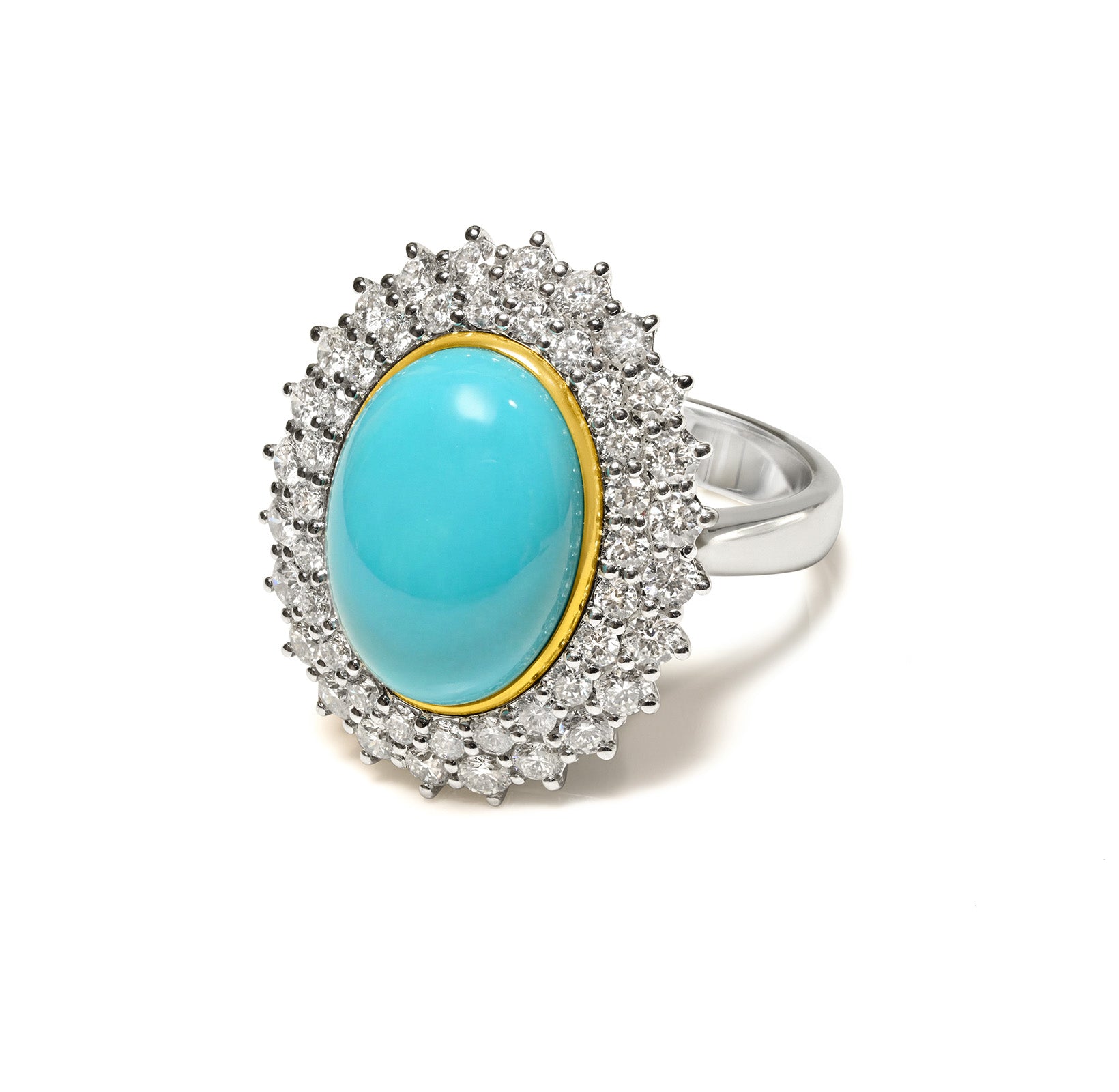 Turquoise Diamond Ring 18K Gold