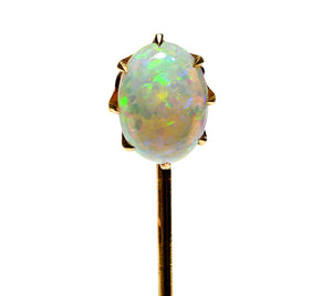 Victorian Oval Cabochon Opal Gold Stick Pin