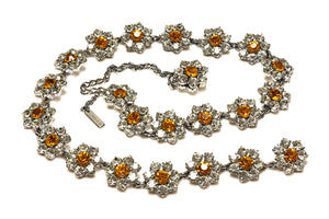 Vintage Dolce & Gabbana Yellow Crystal Flower Chain Belt