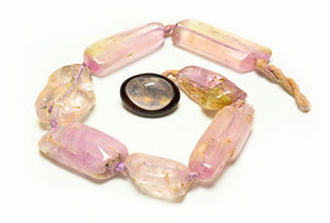 Vintage Monies Large Stone Kunzite Collar Necklace