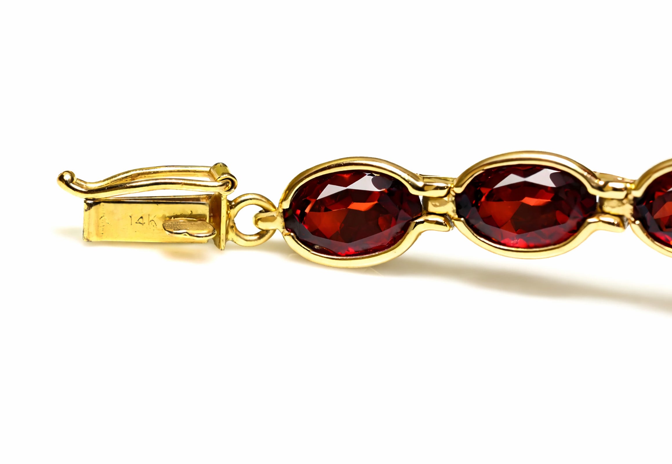 Vintage 14K Gold Garnet Tennis Collar Necklace 2