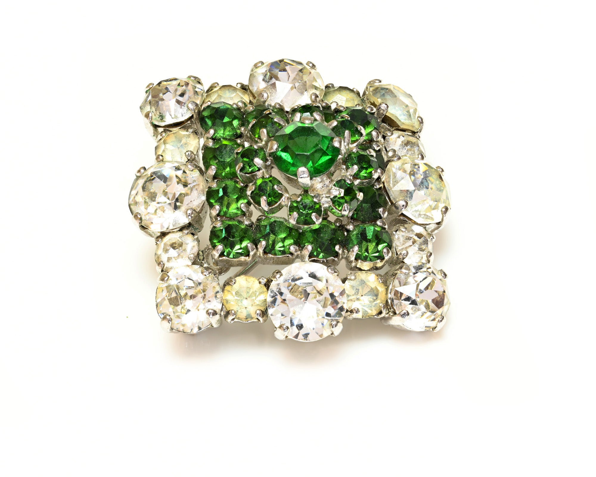 Vintage 1959 Christian Dior Green Crystal Brooch 1