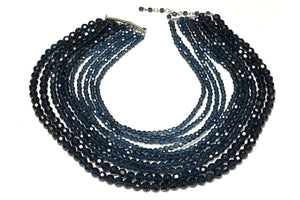 Vintage 1960 Christian Dior by Yves Saint Laurent Blue Crystal Necklace