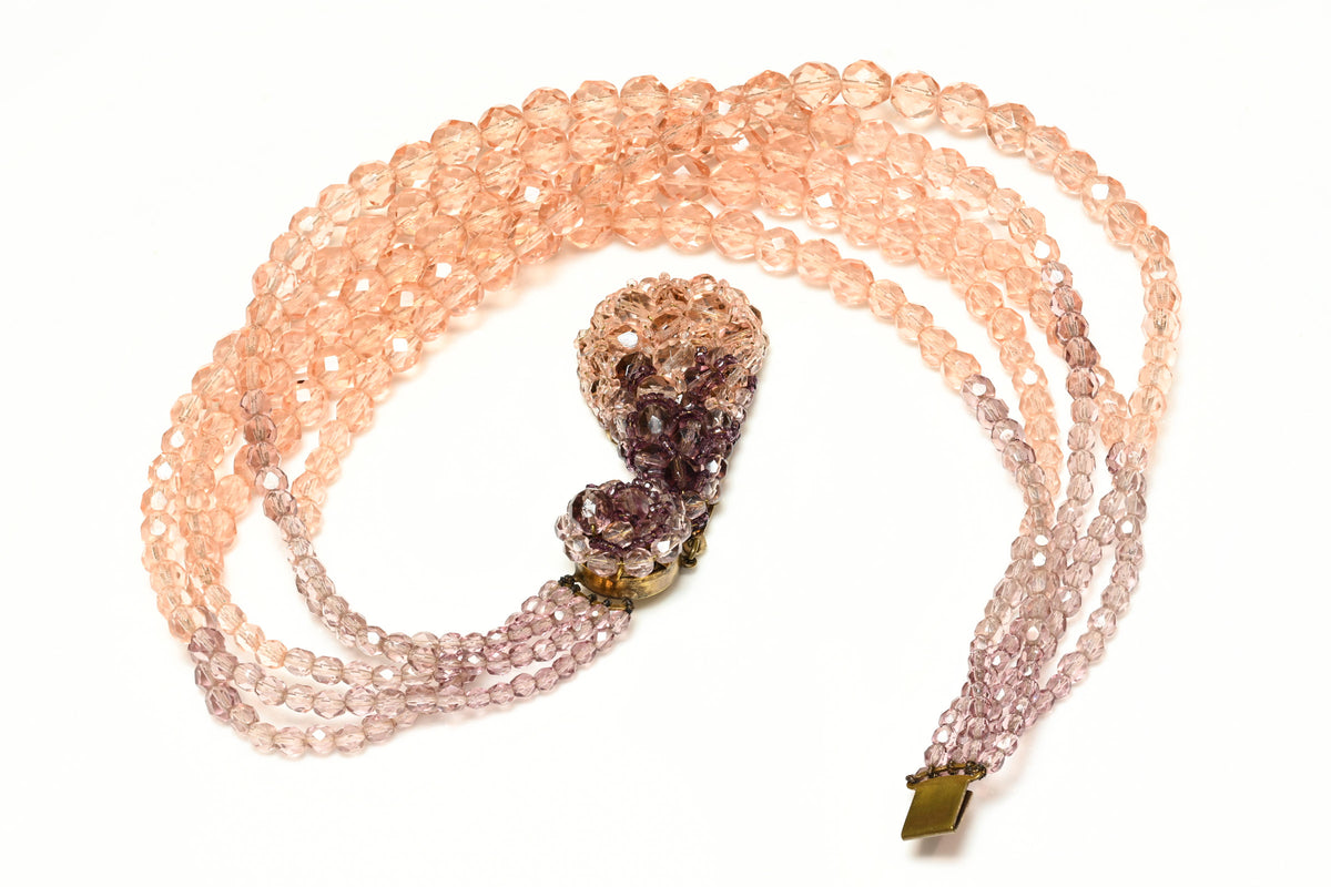 Vintage 1960's Coppola e Toppo for Emilio Pucci Pink Gradient Crystal Necklace