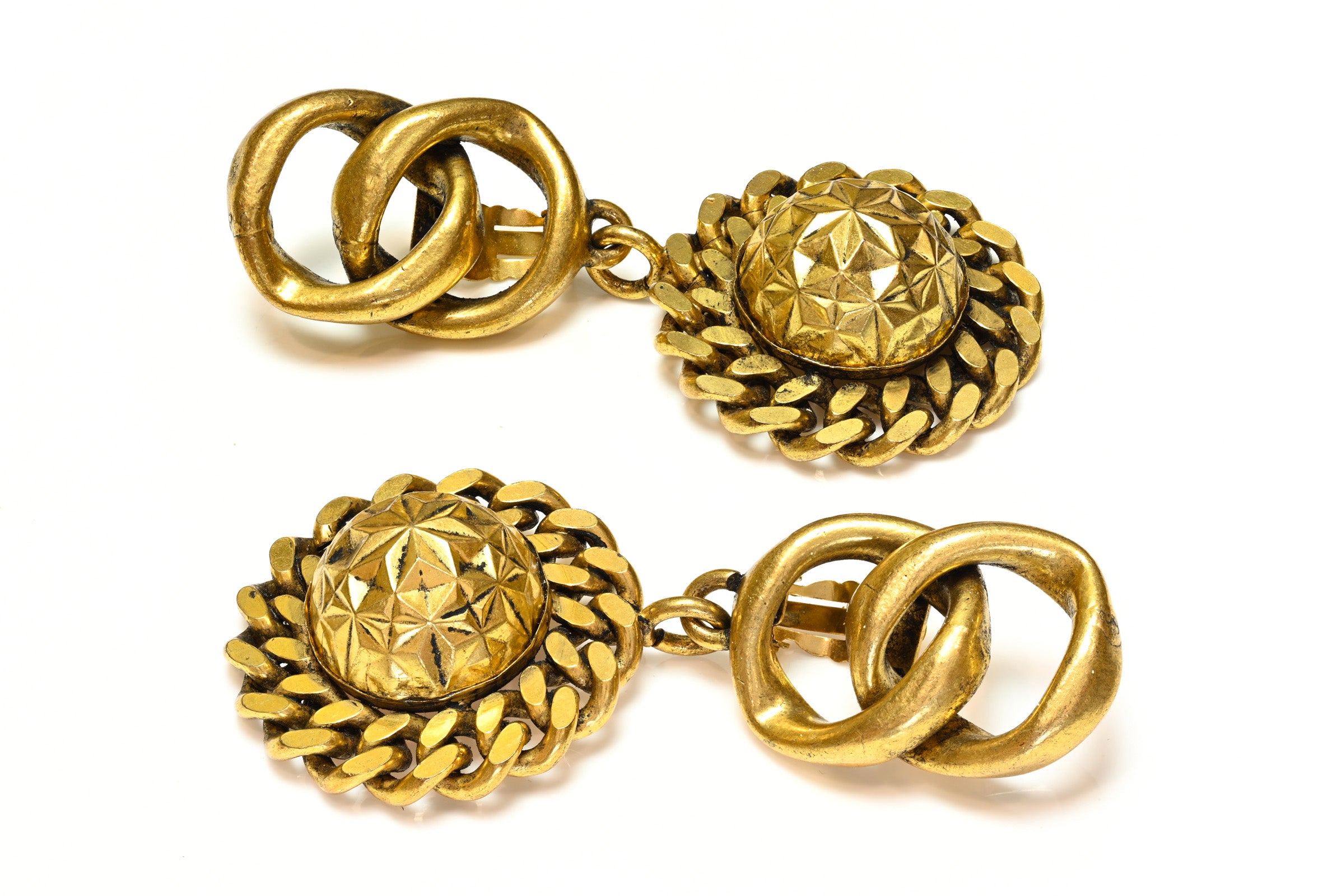 Vintage French Haute Couture Chain Earrings