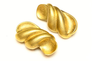 Vintage 1987 Takashi Wada Gilded Silver Twist Earrings
