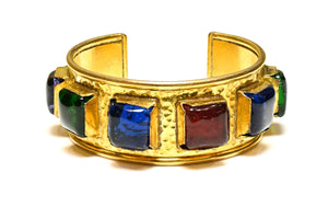 Vintage 1990's Chanel Paris Maison Gripoix Glass Cuff Bracelet