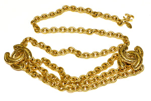 Vintage 1990's Chanel Paris Triple Chain CC Belt
