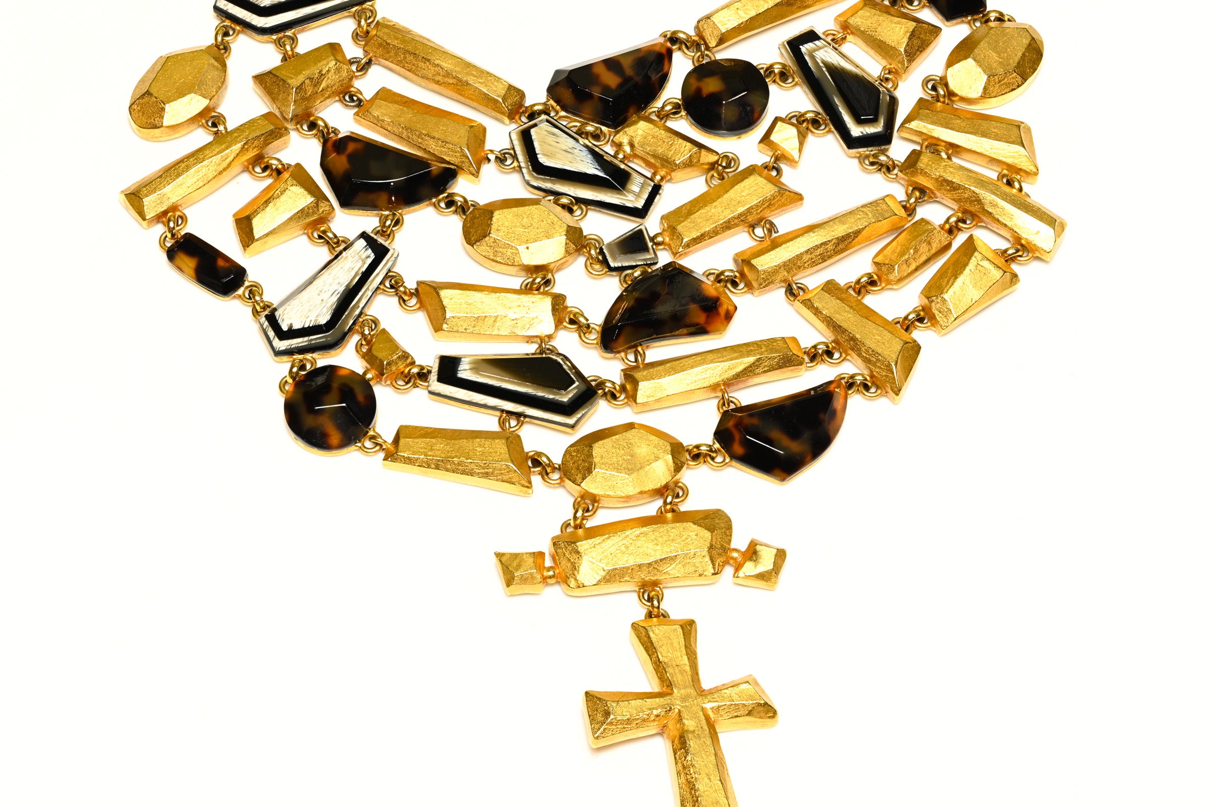 Vintage 1990's Christian Lacroix Couture Cross Bib Necklace 3