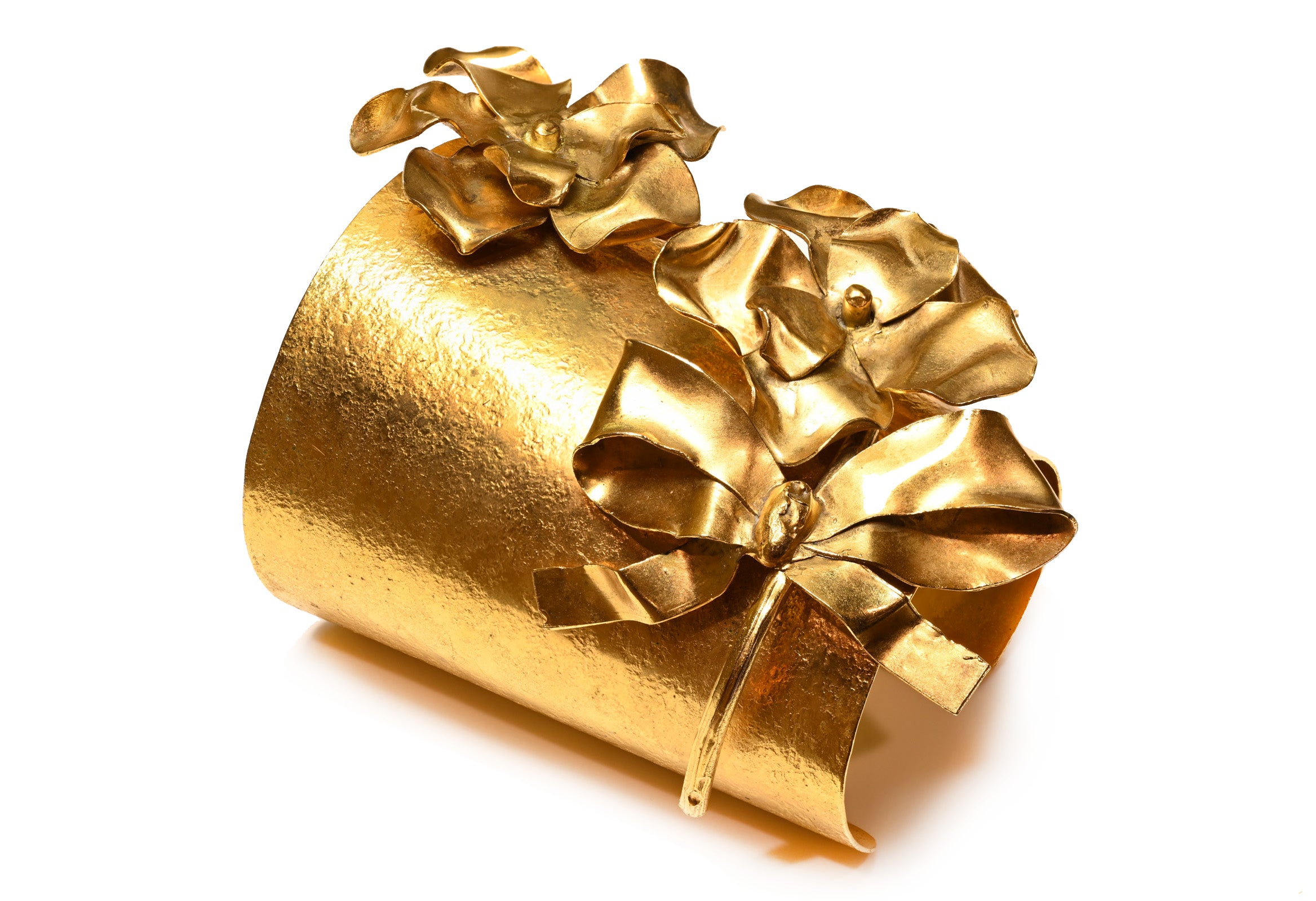 Vintage 1990's Yves Saint Laurent Paris Goossens Flower Cuff Bracelet 1