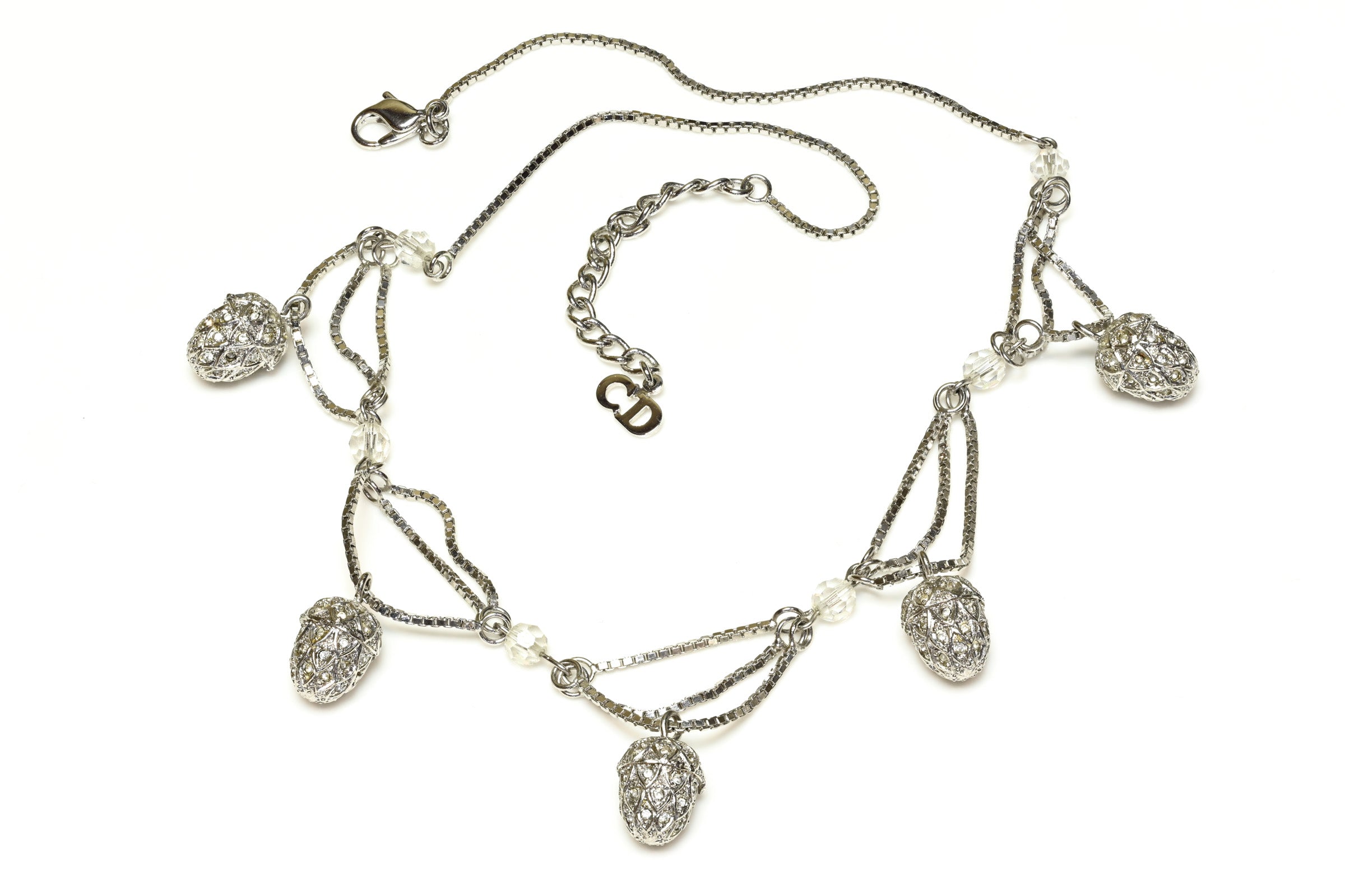 Vintage 1997 Christian Dior Paris Galliano Accorn Crystal Necklace