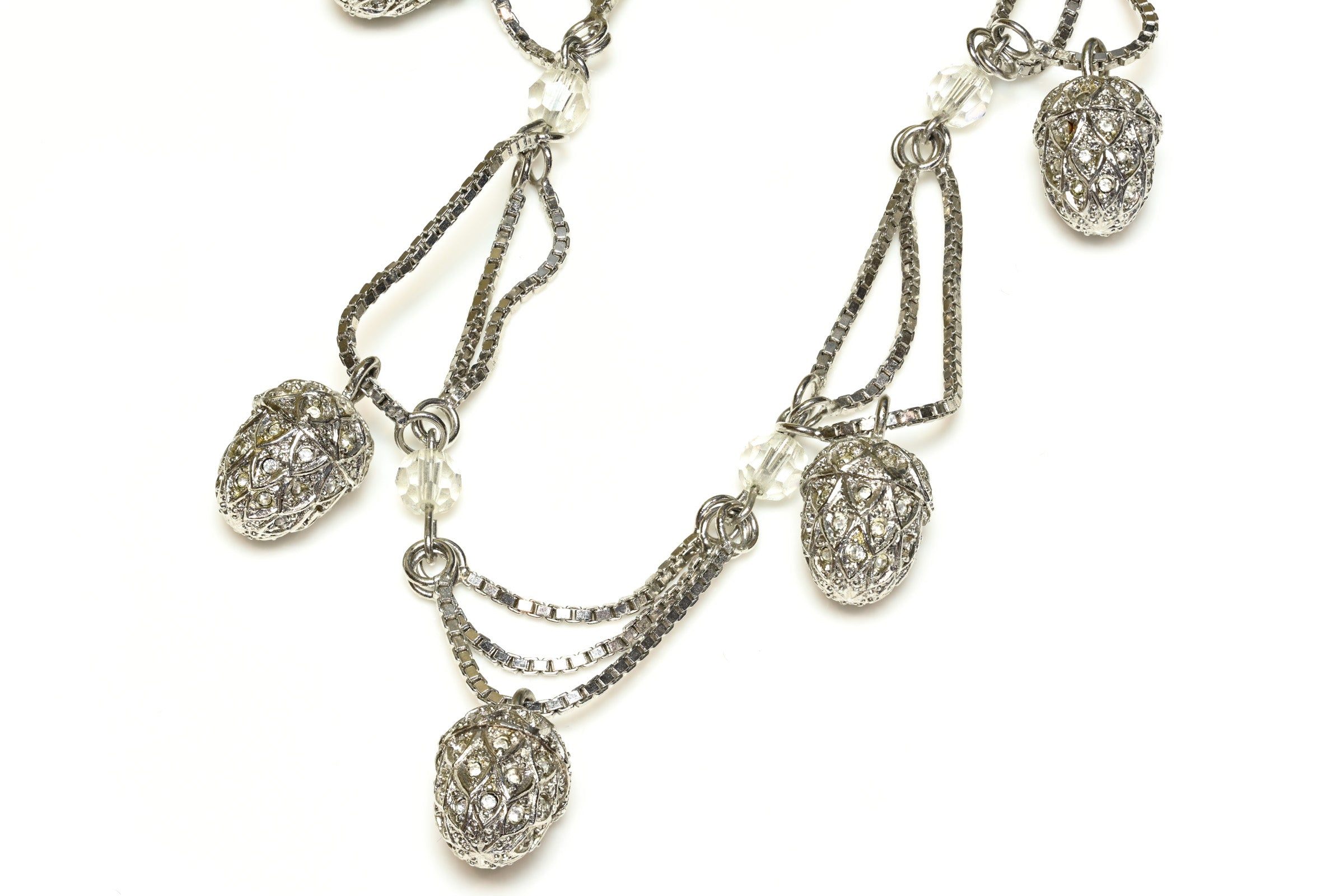 Vintage 1997 Christian Dior Paris Galliano Accorn Crystal Necklace 1