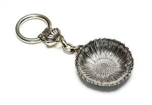 Vintage Buccellati Silver Sunflower Key Ring with Original Box and Pouch