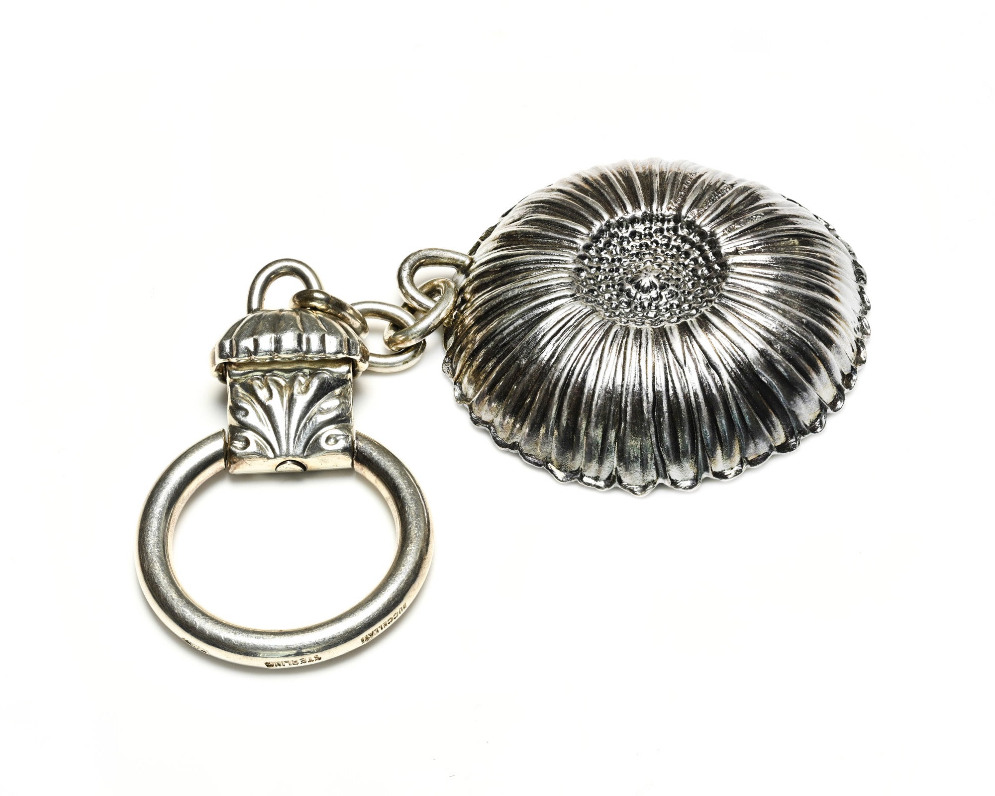 Vintage Buccellati Silver Sunflower Key Ring Back