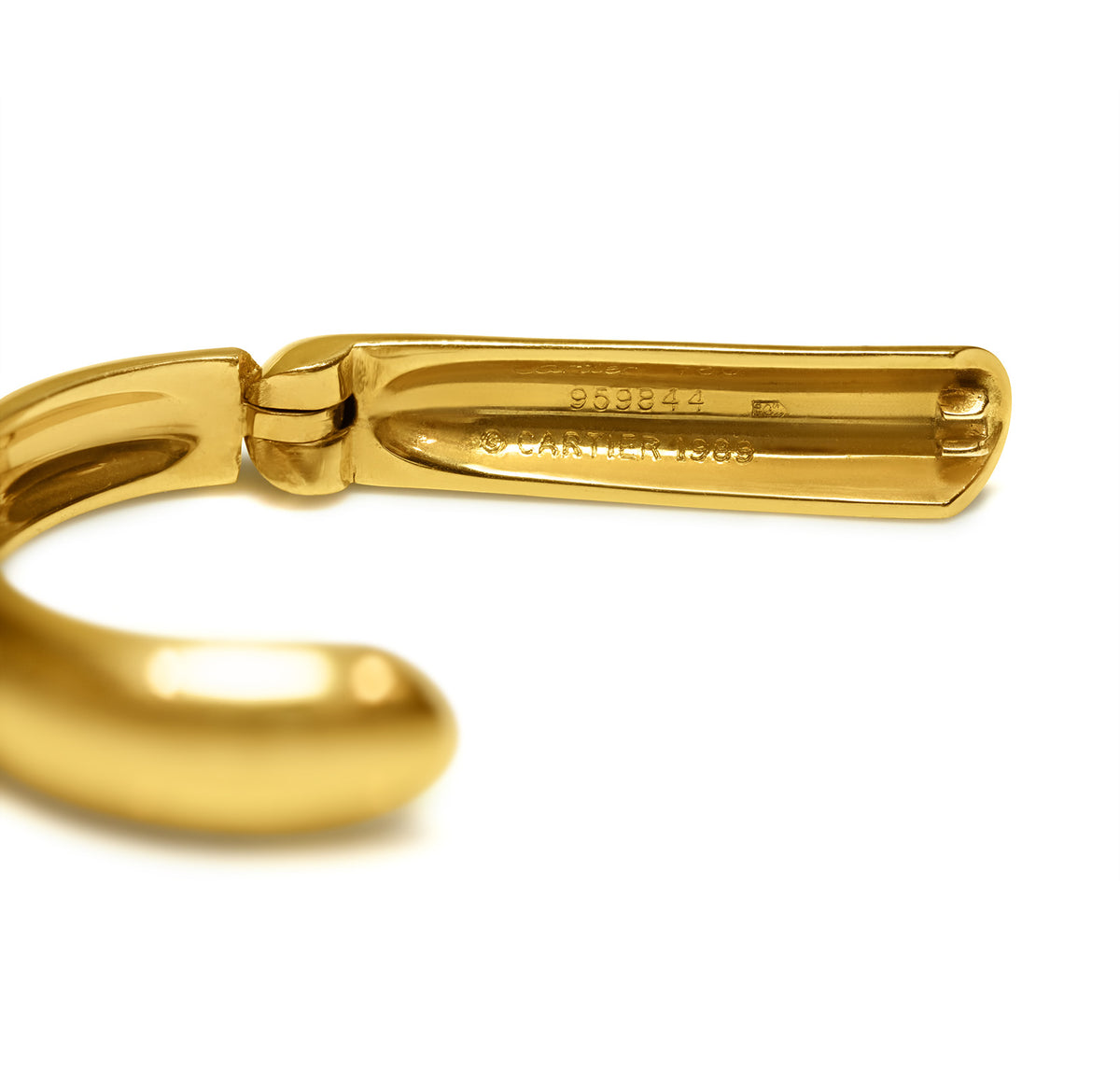 Vintage Cartier 18K Yellow Gold and Sapphire Cufflinks Hallmark 