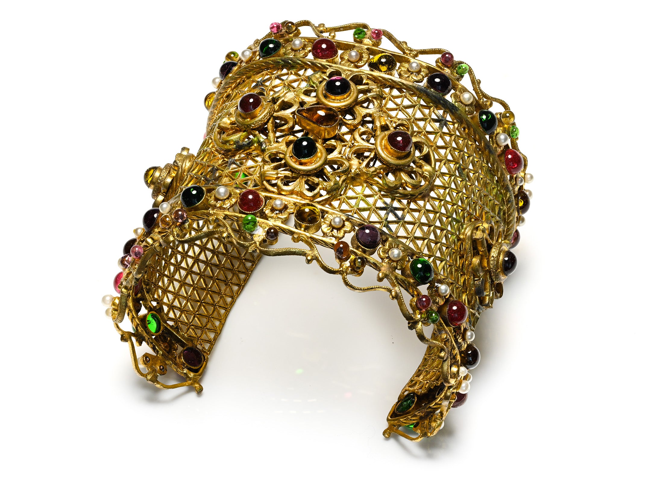 Vintage Chanel Paris Gripoix Glass Byzantine Style Bracelet 2