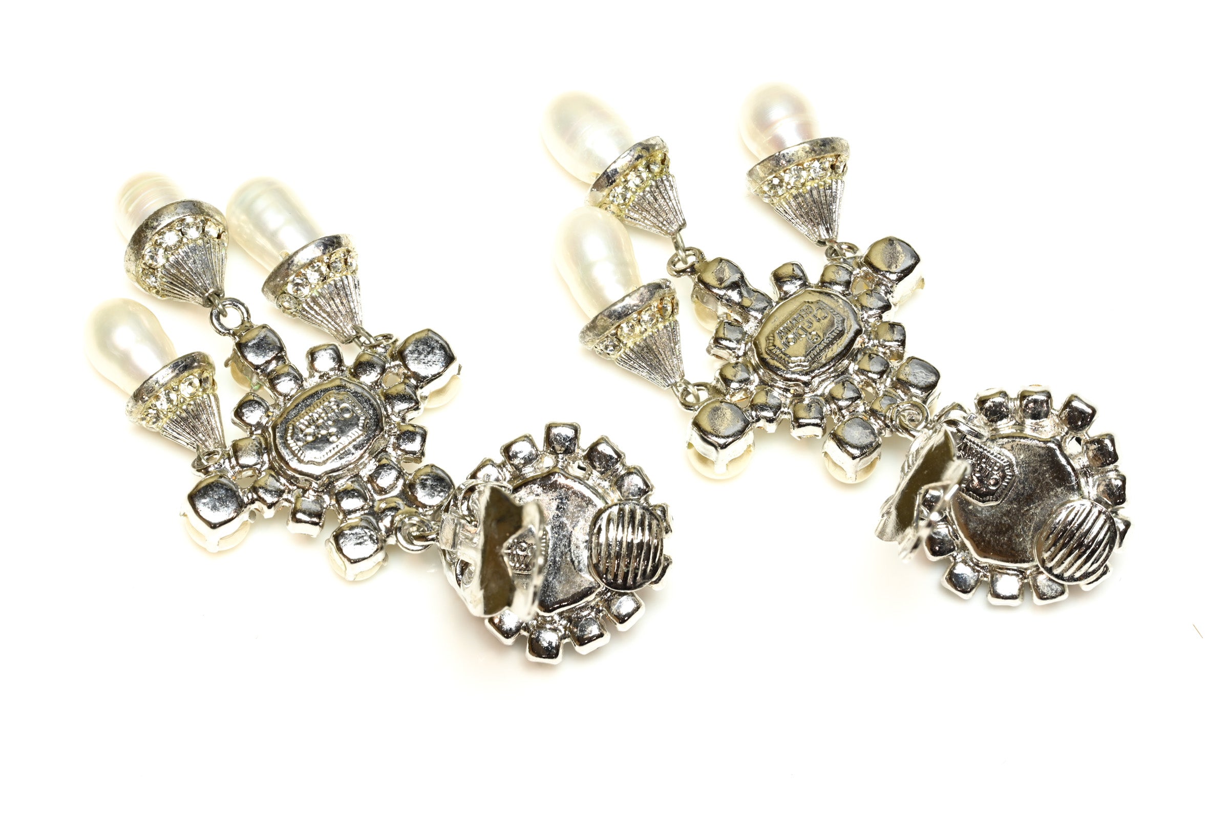 Vintage Christian Dior Henkell & Grosse Pearl Chandelier Earrings 2