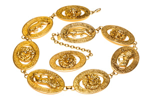Vintage Christian Dior Paris Gold Plated Lion Chain Belt