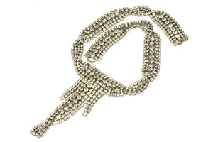 Vintage Christian Dior Paris Haute Couture Crystal Twist Tassel Necklace