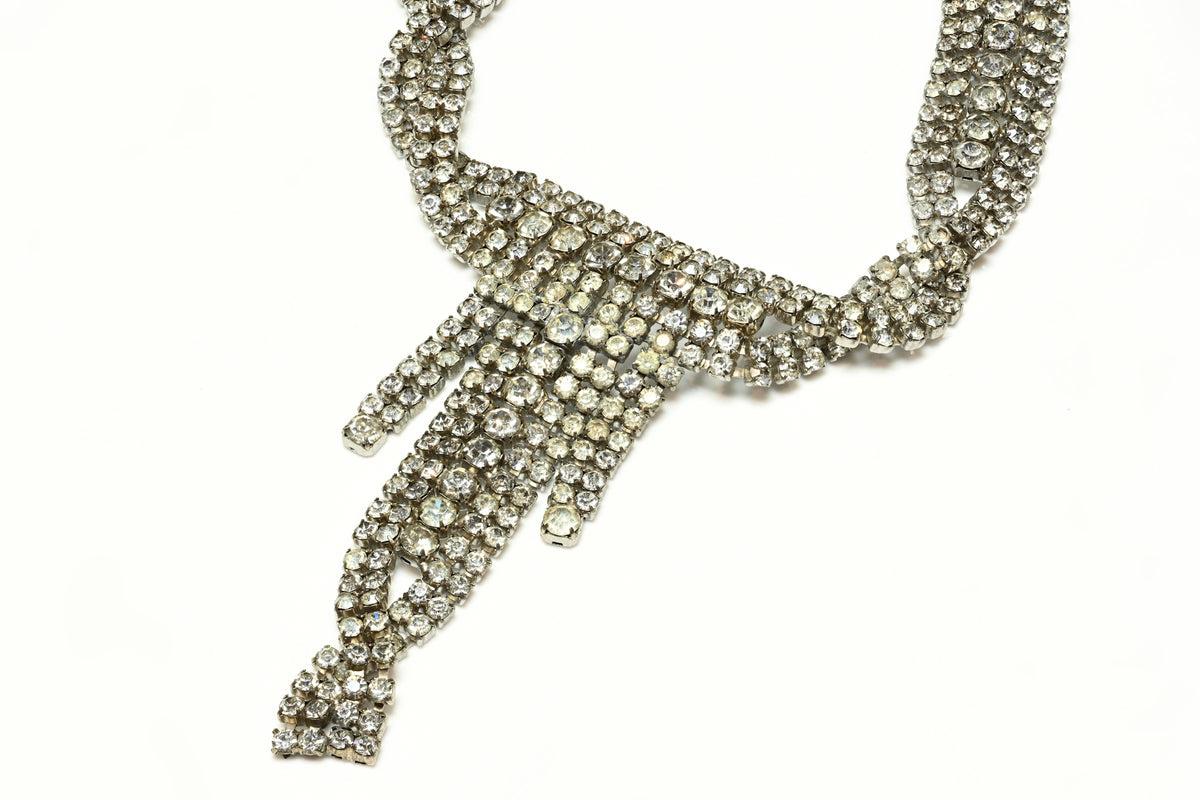 Vintage Christian Dior Paris Haute Couture Crystal Twist Tassel Necklace 2