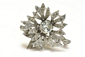 Vintage Christian Dior Paris by Kramer Crystal Flower Brooch
