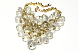 Vintage Courreges Paris Lucite Bubble Ball Bib Necklace