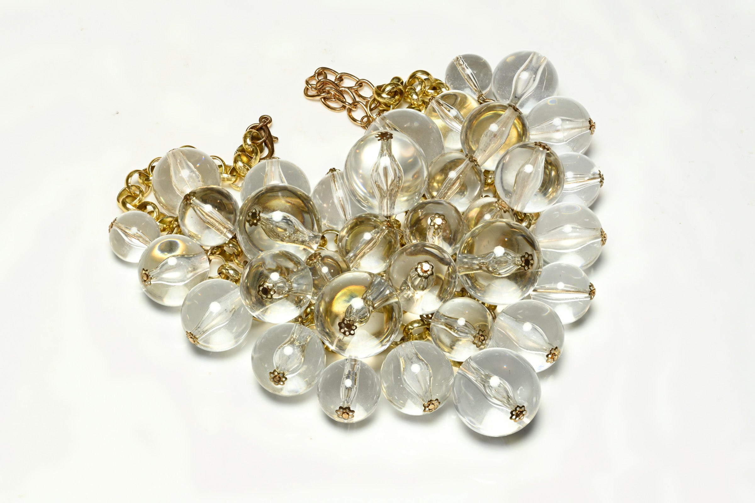 Vintage Courreges Paris Lucite Bubble Ball Bib Necklace 2
