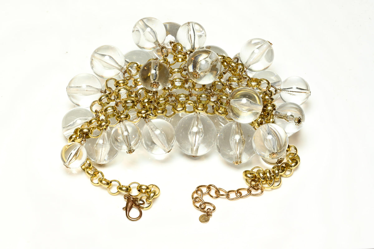 Vintage Courreges Paris Lucite Bubble Ball Bib Necklace 3