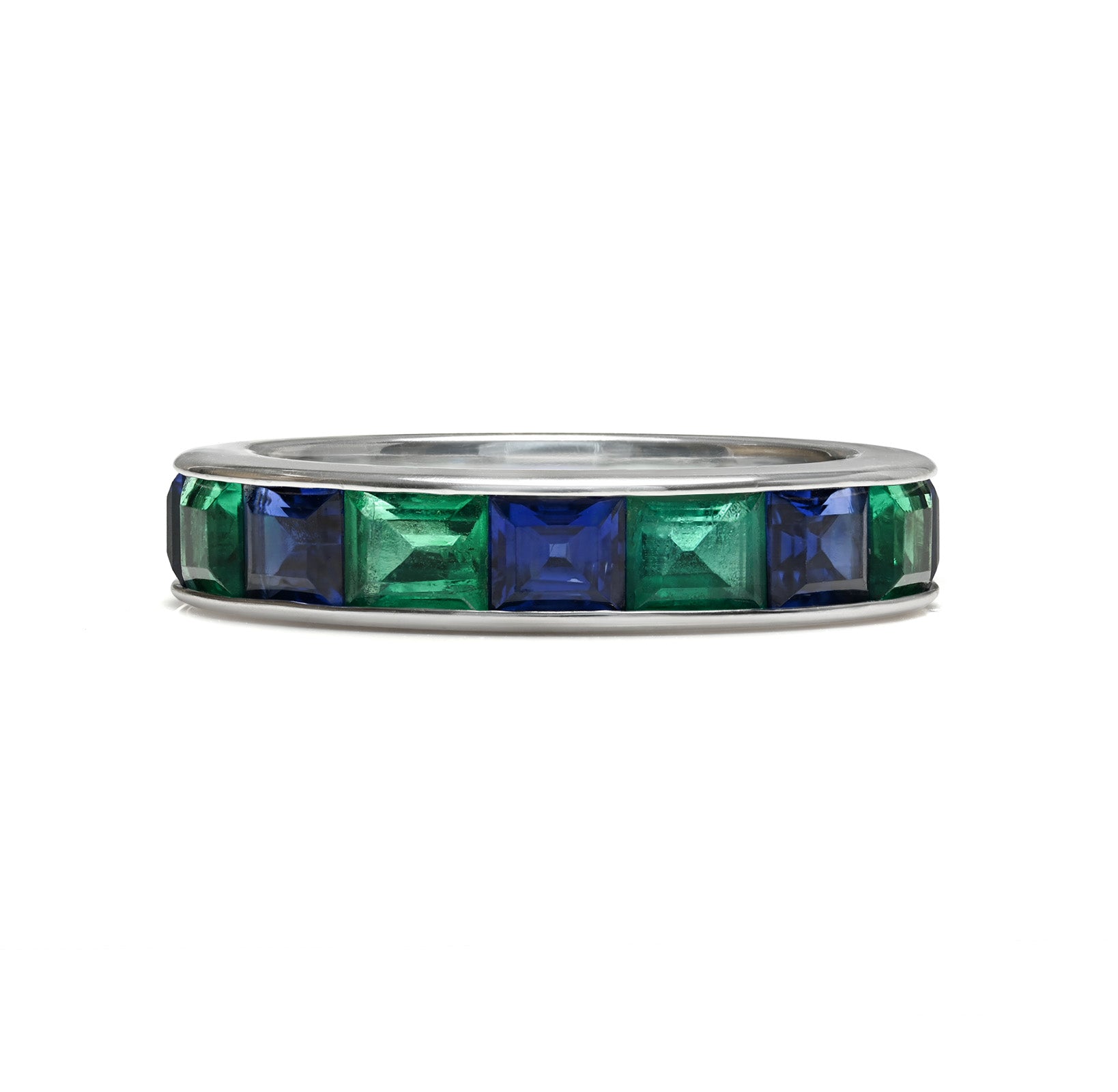 Emerald Sapphire Eternity Band Vintage