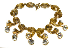 Vintage Madame Grès Paris by Robert Goossens Swirl Crystal Necklace
