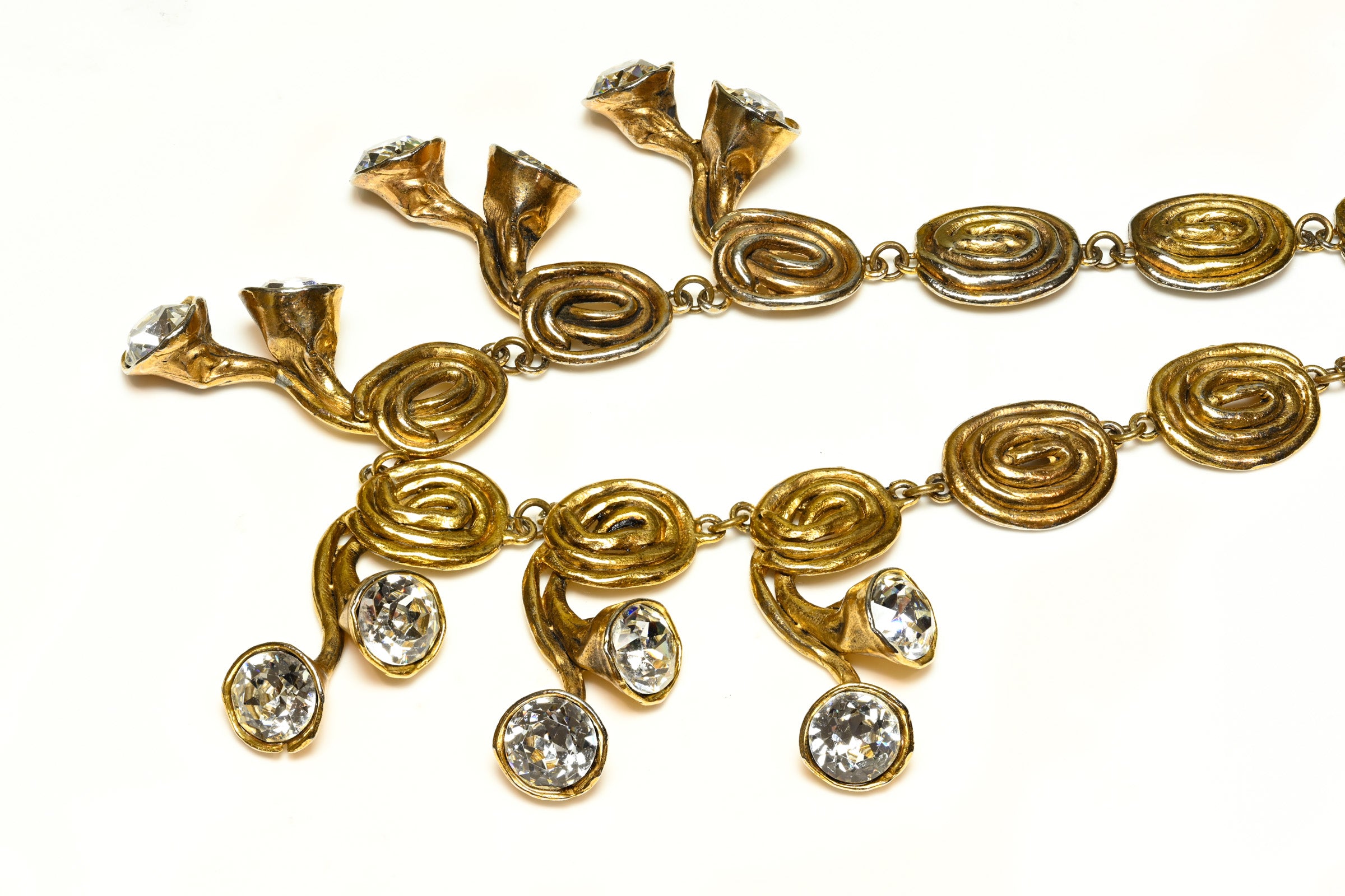 Vintage Madame Grès Paris by Robert Goossens Swirl Crystal Necklace 2