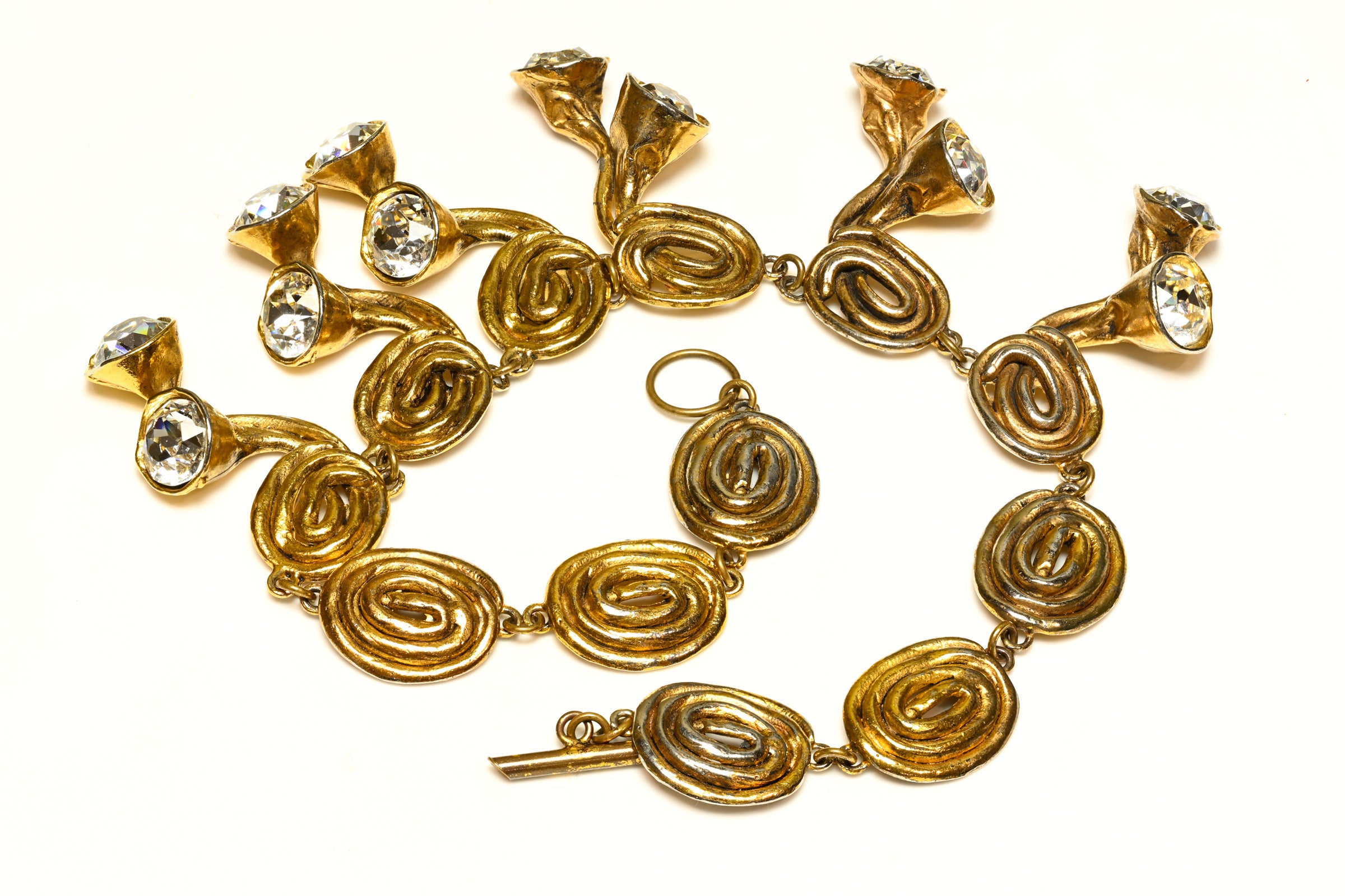 Vintage Madame Grès Paris by Robert Goossens Swirl Crystal Necklace 3