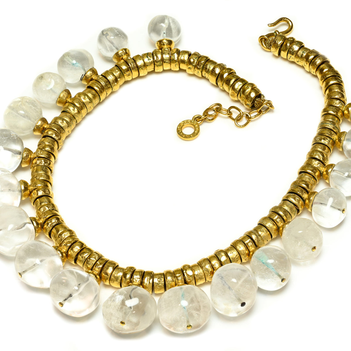Vintage Robert Goossens Paris Gold Plated Rock Crystal Necklace