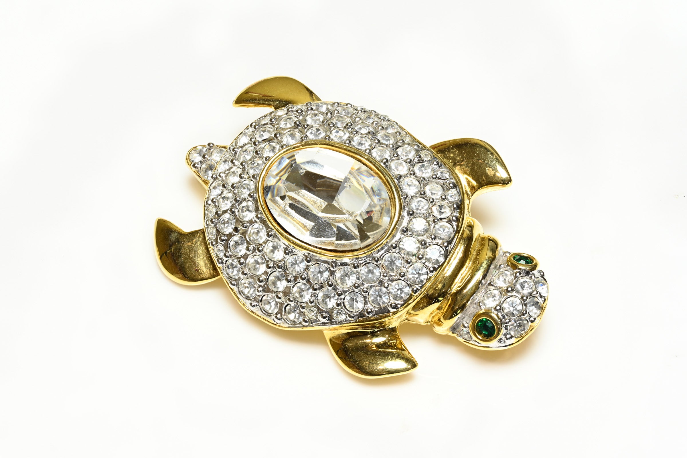 Vintage Valentino Garavani Crystal Turtle Earrings Brooch Set 1