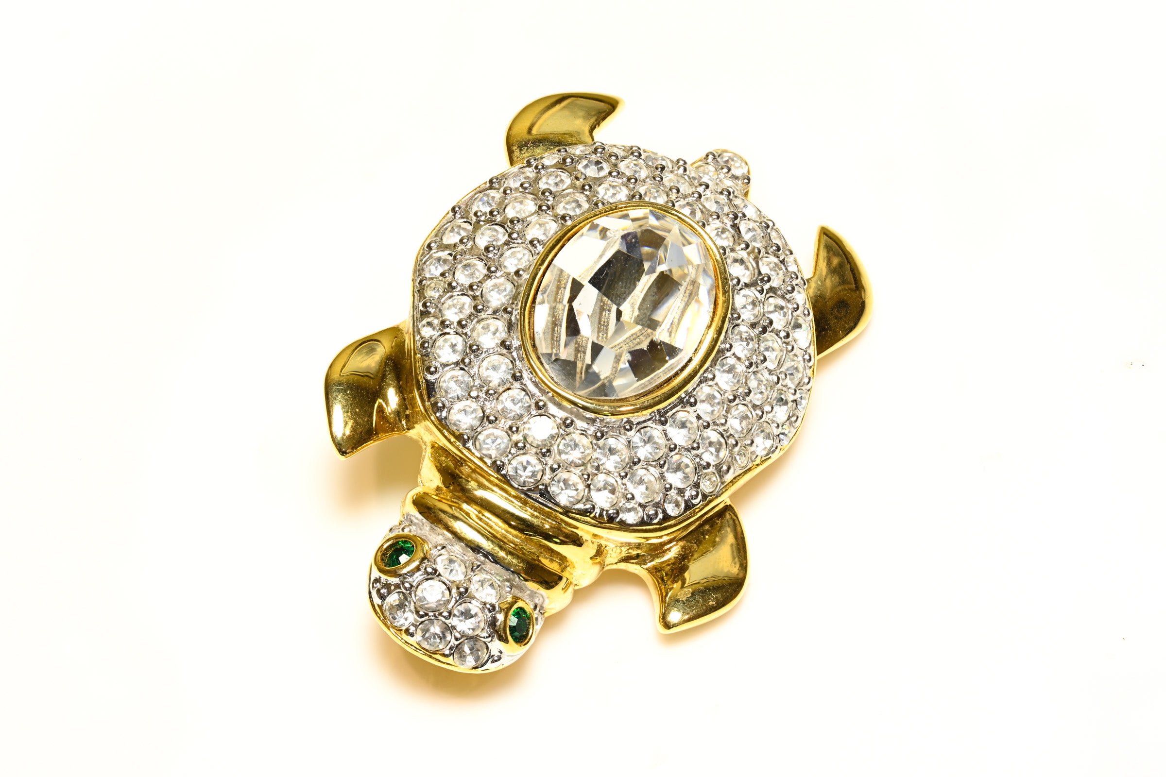 Vintage Valentino Garavani Crystal Turtle Earrings Brooch Set 2
