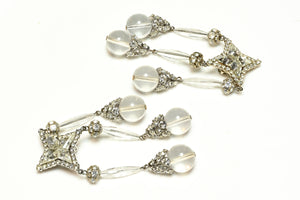 Vintage William DeLillo Star Crystal Long Chandelier Earrings