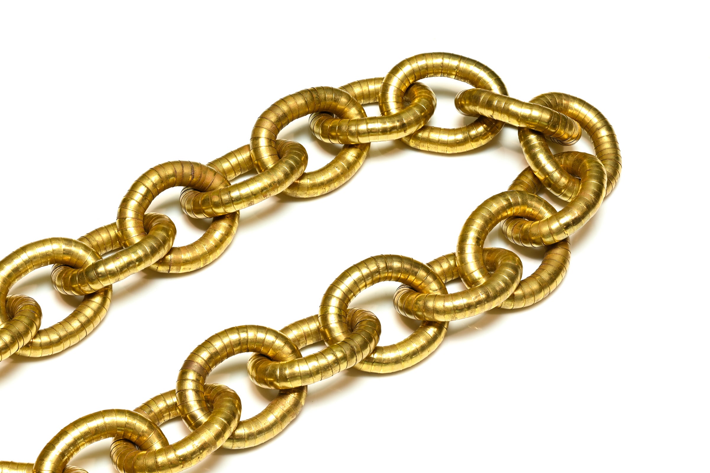 Vintage Yves Saint Laurent Gold Plated Logo Large Link Necklace 4