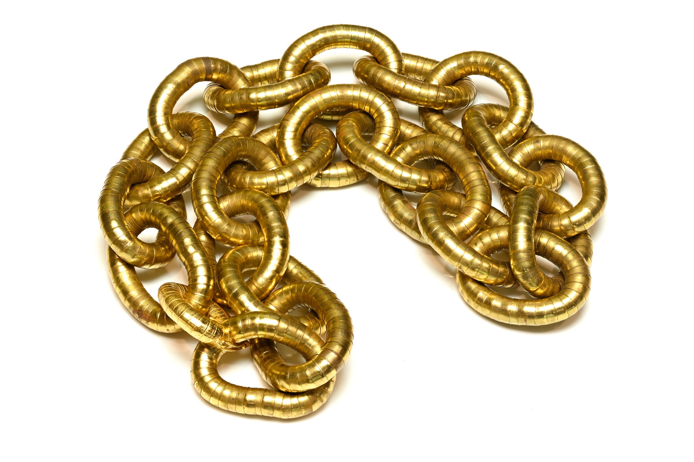 Vintage Yves Saint Laurent Gold Plated Logo Large Link Necklace 6
