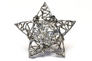 Vintage Yves Saint Laurent Rive Gauche Crystal Star Brooch