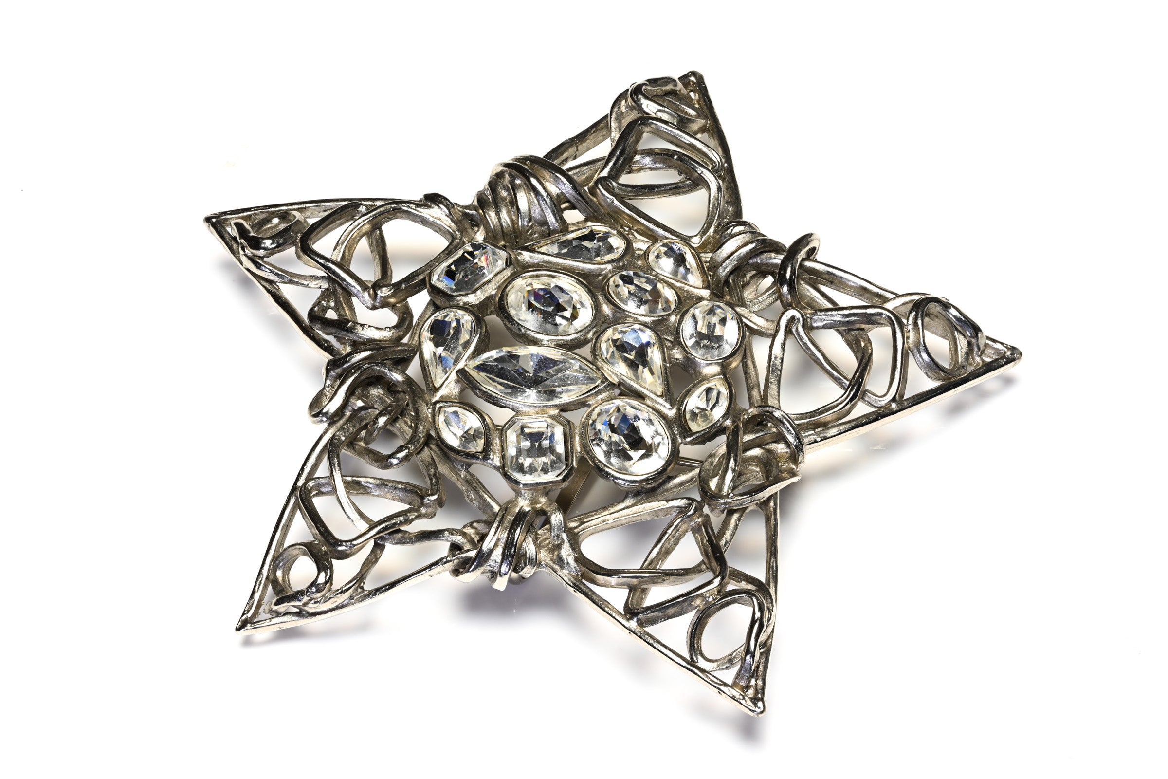 Vintage Yves Saint Laurent Rive Gauche Crystal Star Brooch 1