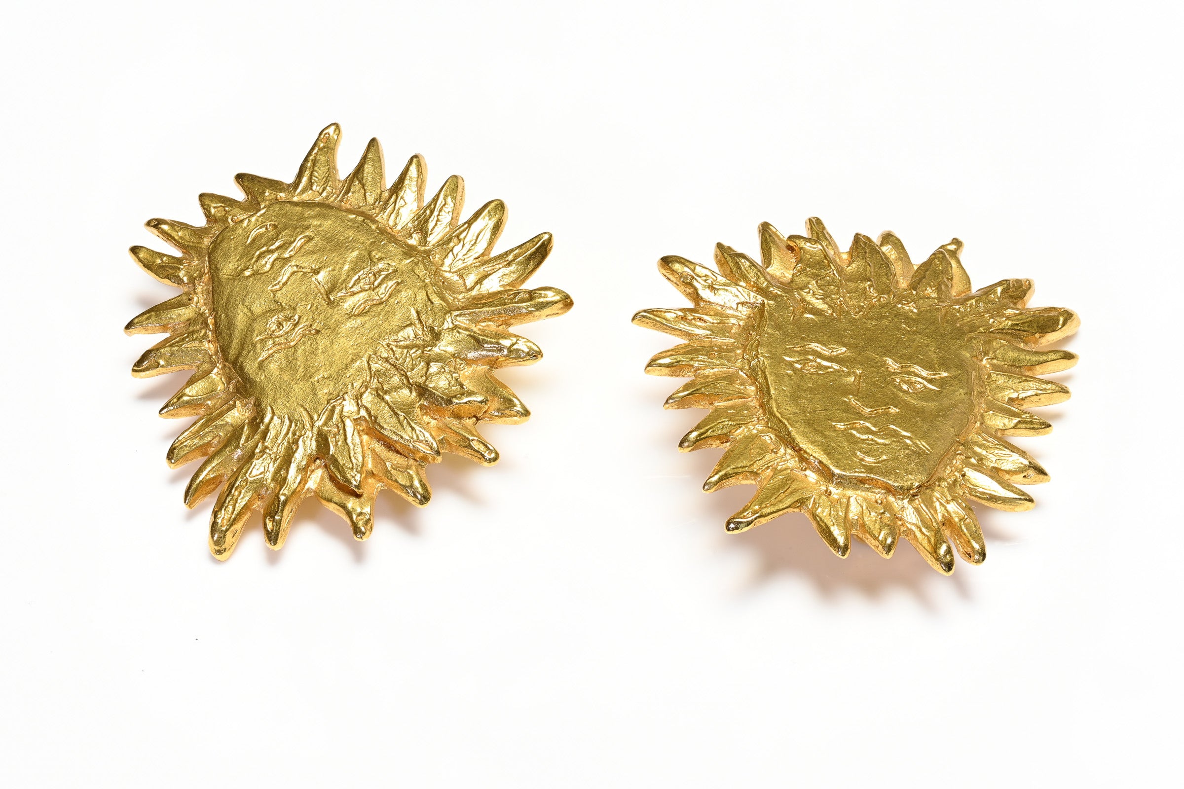 Vintage Yves Saint Laurent YSL Goossens Sun King Earrings