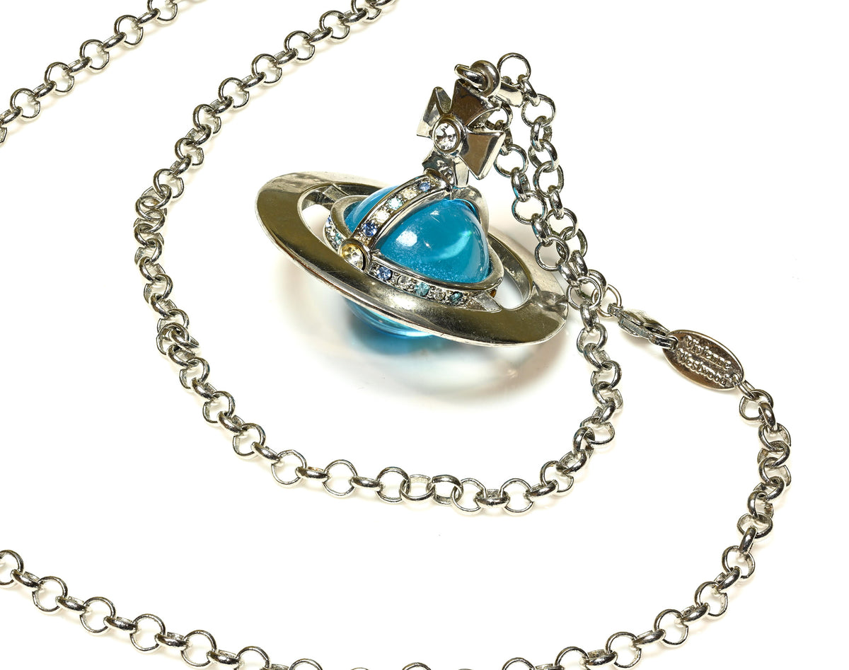 Vivienne Westwood Crystal Orb Pendant Chain Necklace