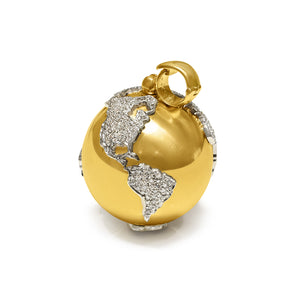 Wempe 18K Gold Diamond World Map Globe Pendant