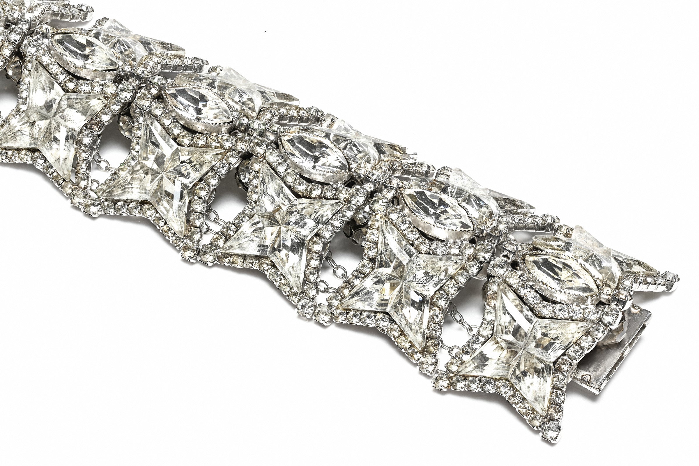 Vintage 1970 William DeLillo Wide Star Crystal Bracelet