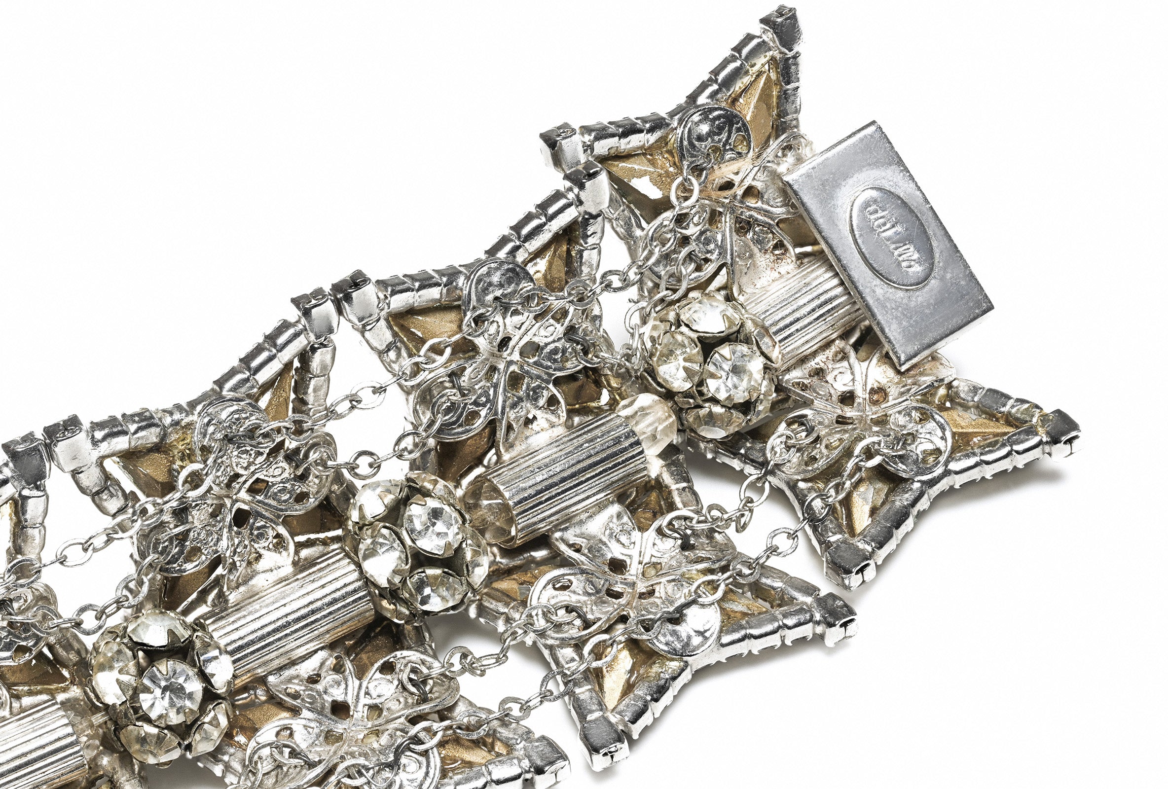  William DeLillo Wide Star Crystal Bracelet Chain 