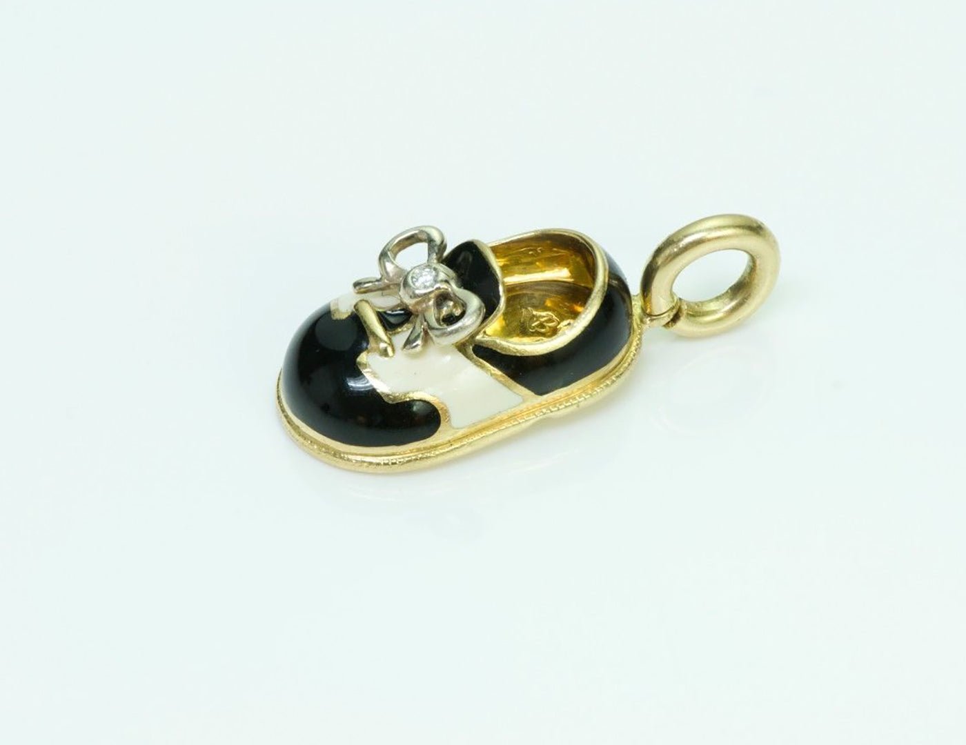 Aaron Basha 18K Gold Diamond Saddle Shoe Charm - DSF Antique Jewelry