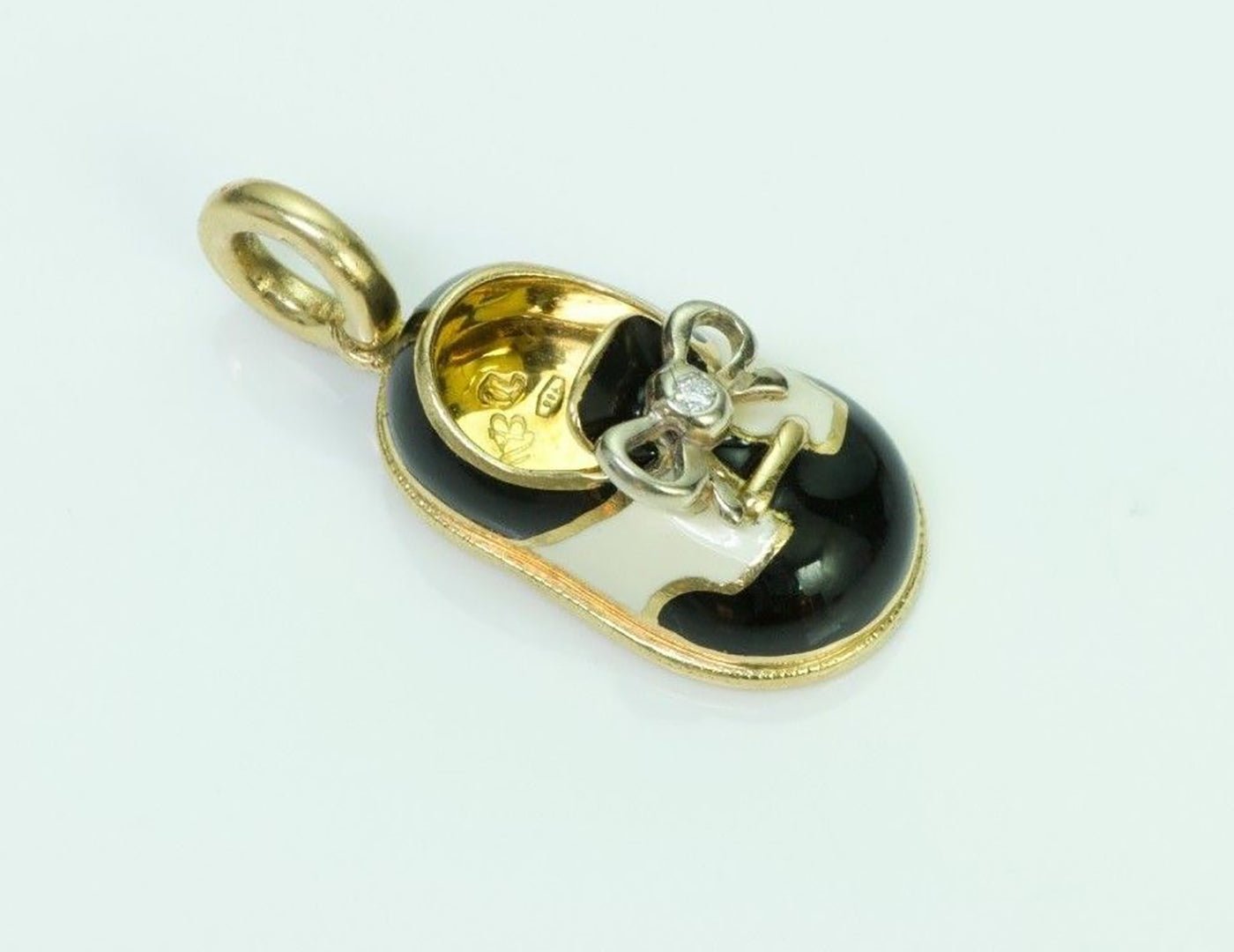 Aaron Basha 18K Gold Diamond Saddle Shoe Charm - DSF Antique Jewelry