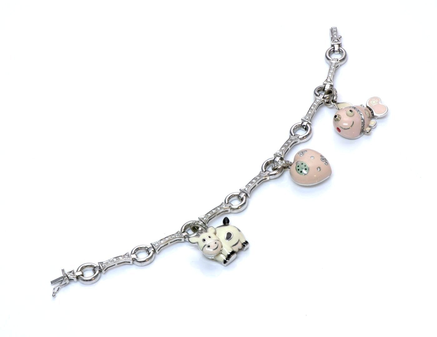Aaron Basha Diamond Charm Bracelet - DSF Antique Jewelry